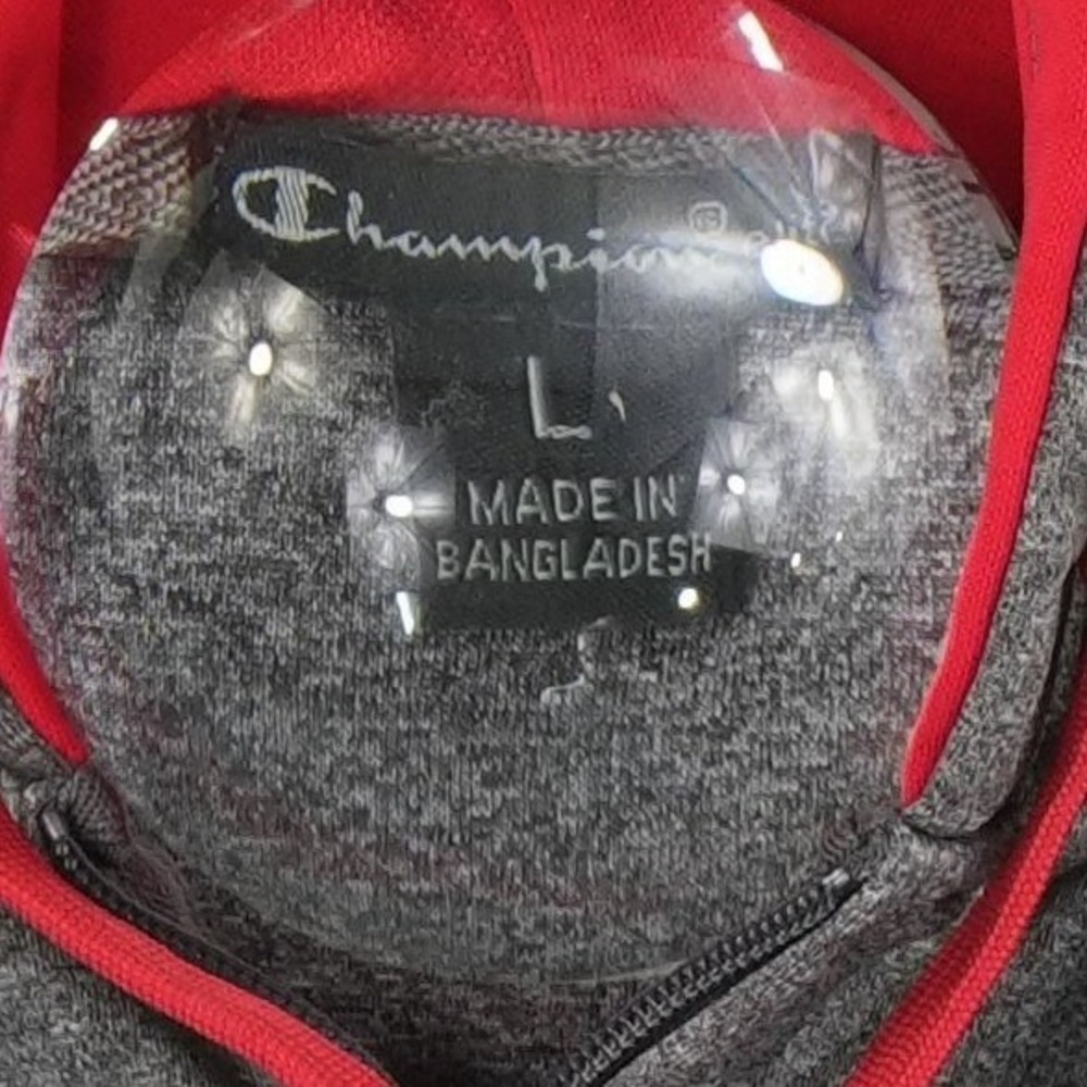 Champion Louisville Cardinals Men's Size Large Gray Full Zip Hoodie ‎ Sweatshirt - Picture 4 of 6